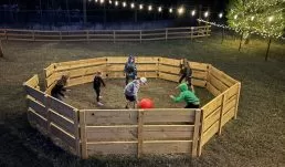 Enjoy swings, Gaga Ball, 9 Square in the air and much more in the Game Corral!